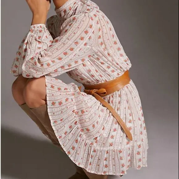 Anthropologie XL NWT Let Me Be Mock Neck Sheer Mini Dress - Picture 3 of 9